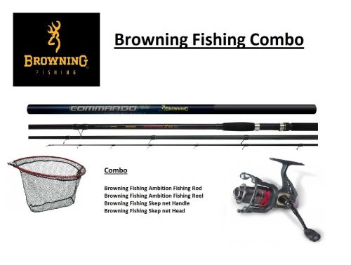 Browning Fishing Combo Deal Ambition Fishing Reel + Rod, Skep net Handel + Head ( Was R 1395)